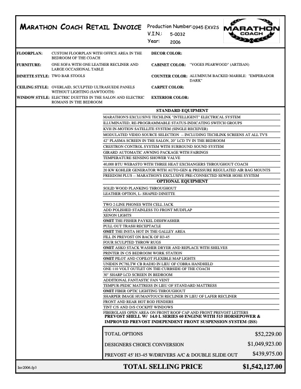 2006 Prevost Marathon H3-45 For Sale