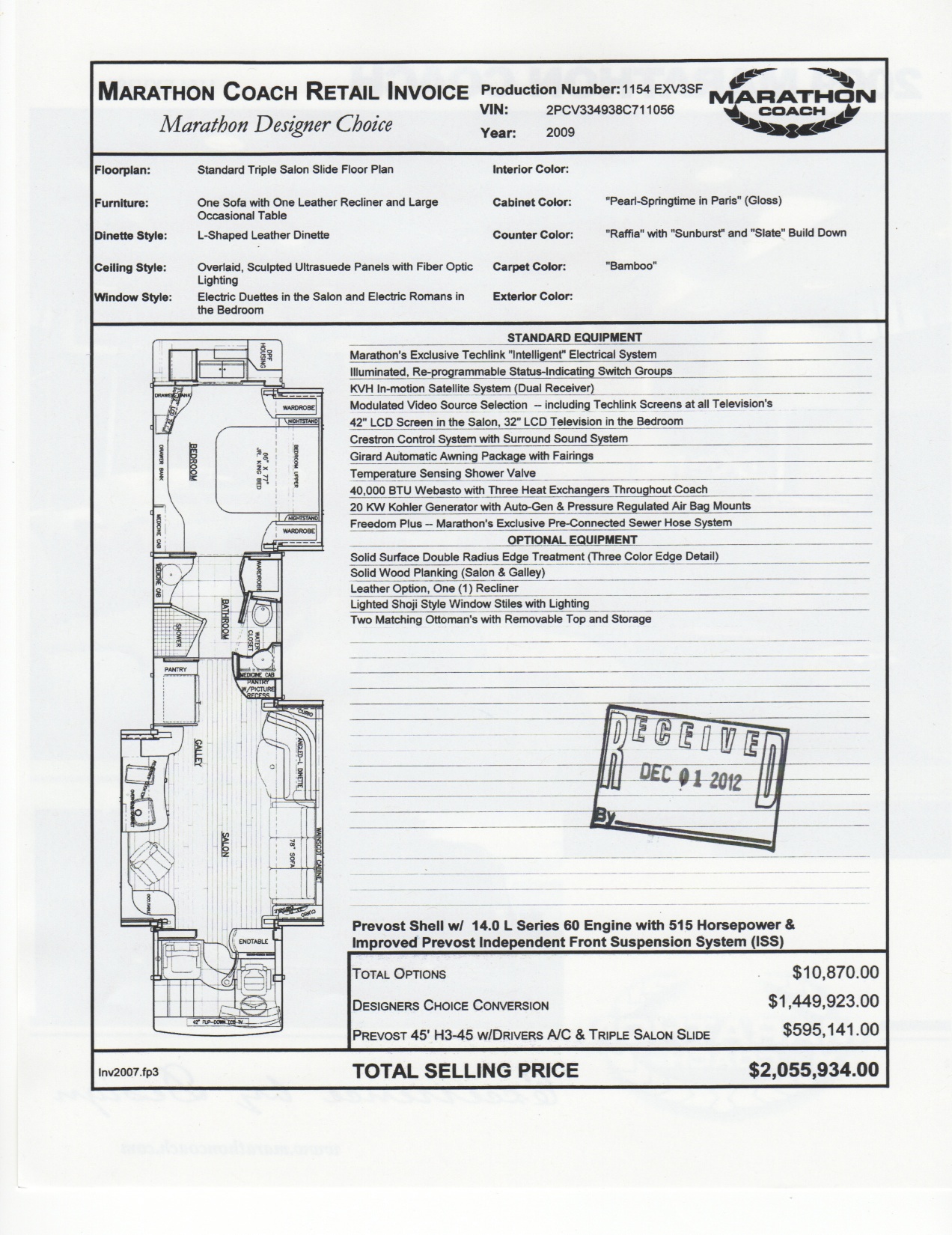 2009 Prevost Marathon H3-45 For Sale