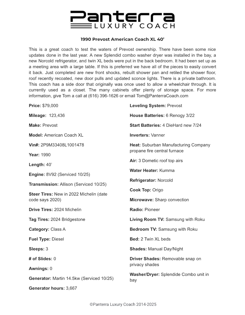 1990 Prevost American XL For Sale