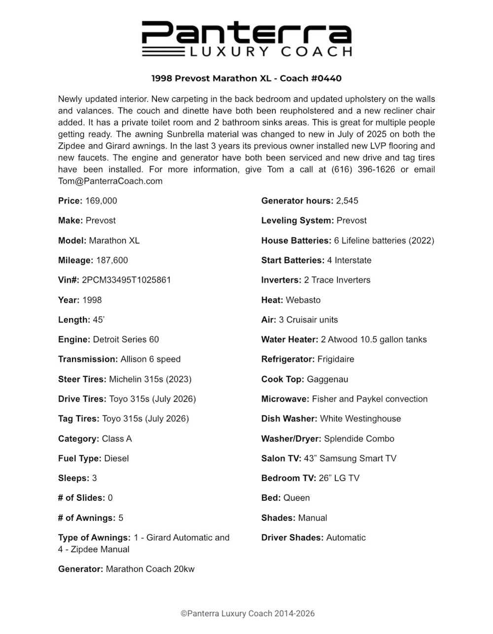 1998 Prevost Marathon XL For Sale